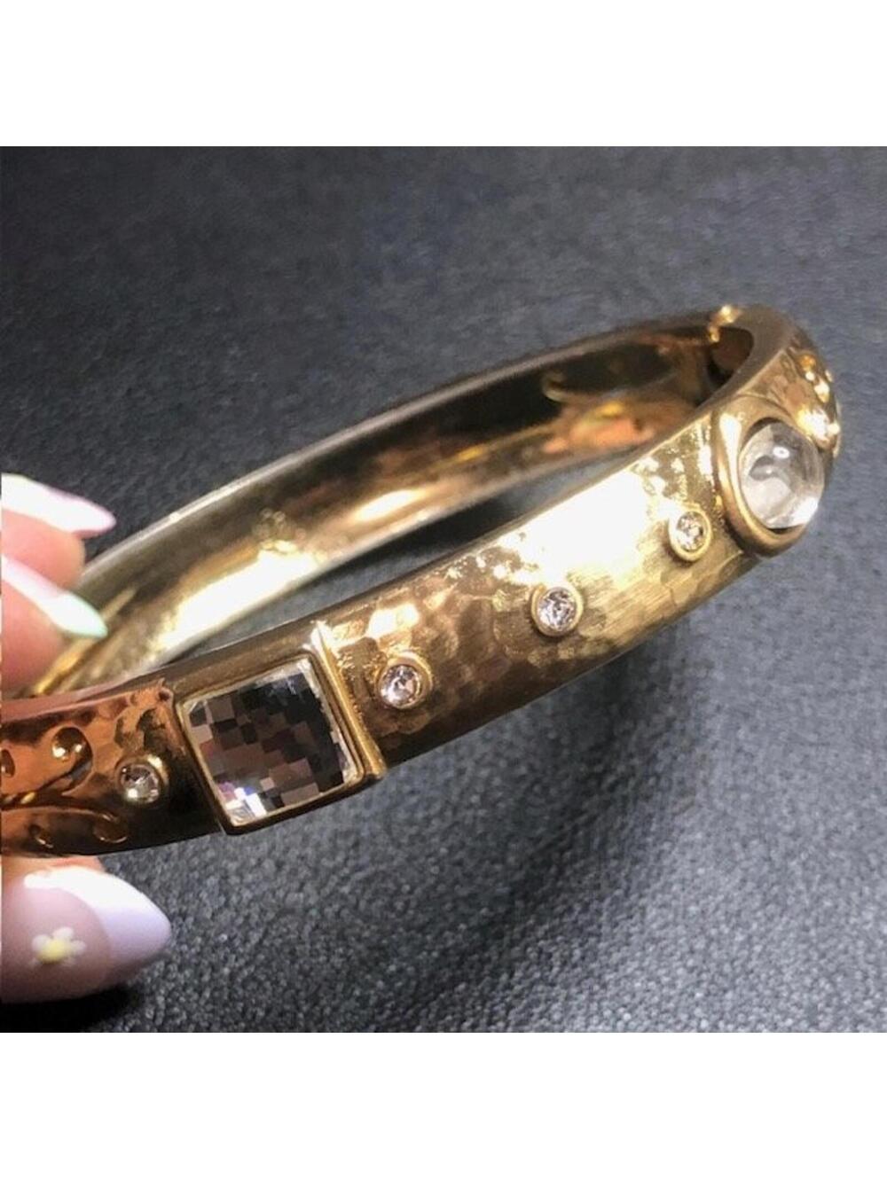 B2346 Brighton Life Pleasures Hinged Bangle Bracelet hinged crystal 7" *Wear